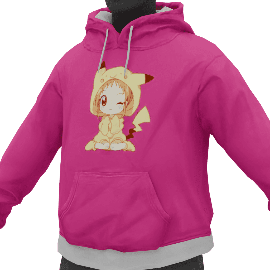 Hoodie With Mikachu Pink