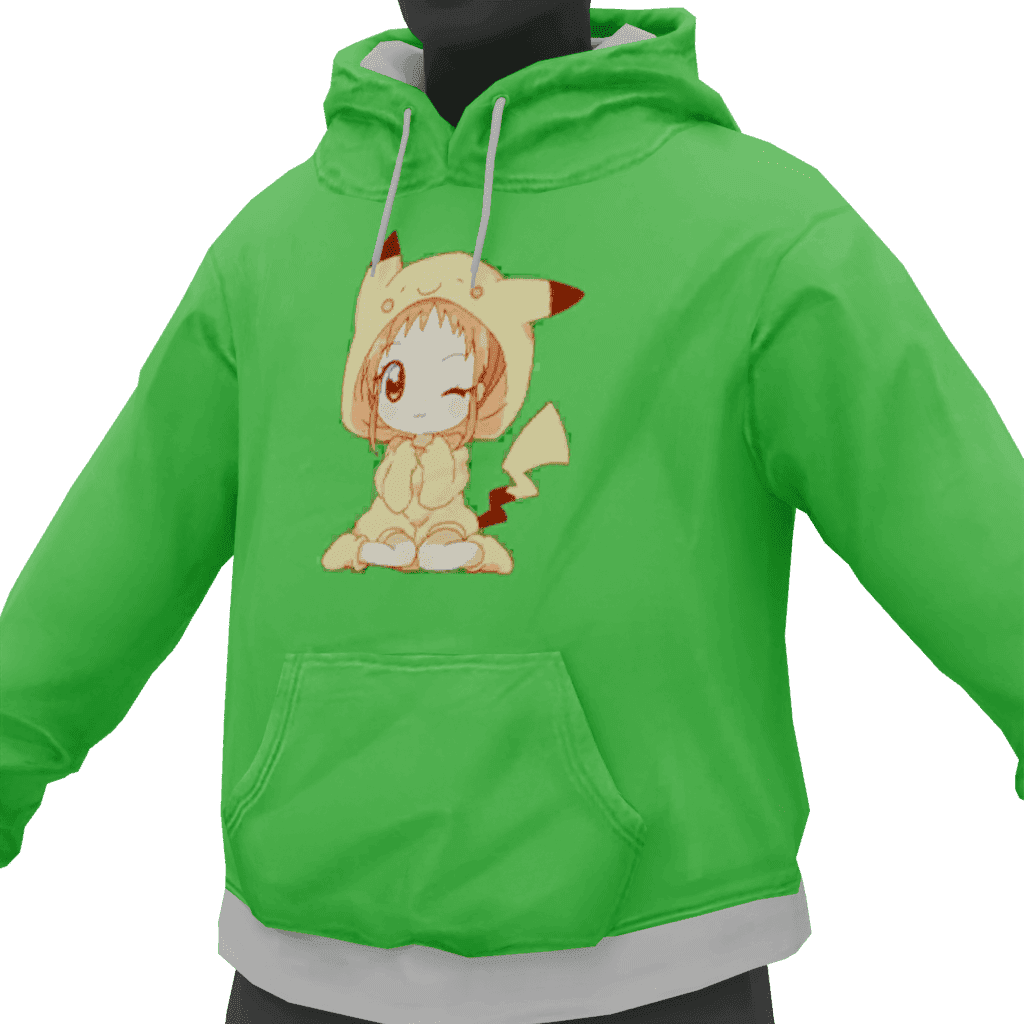 Hoodie With Mikachu Green