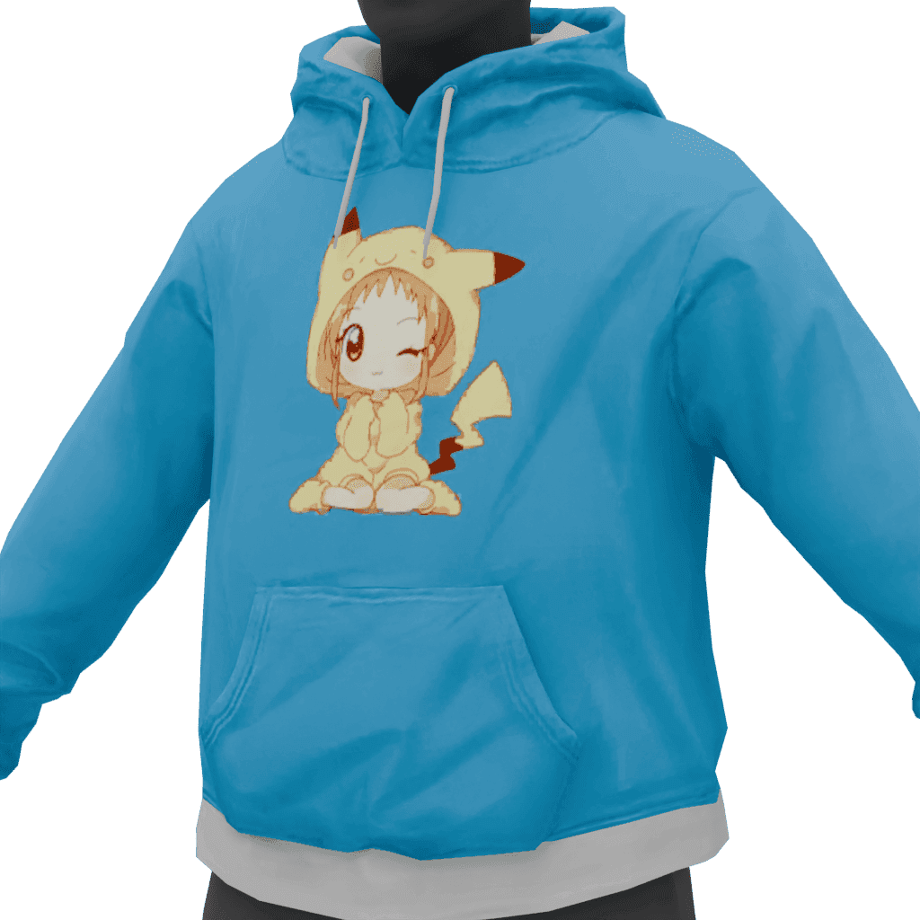 Hoodie With Mikachu Light Blue